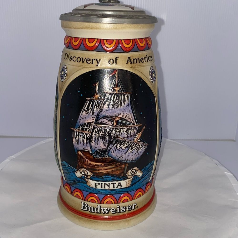Anheuser Busch Discovery Of America Series Pinta Budweiser Stein